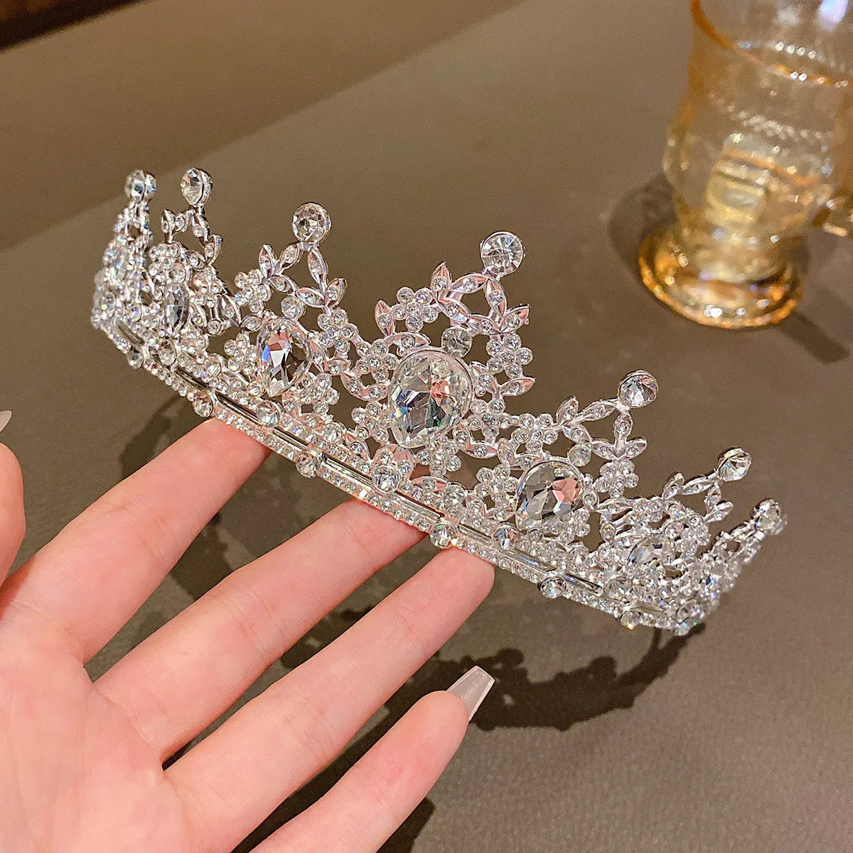 1 large crown fashionable temperament crown headband sweet wind hair accessory suitable for performances and birthdays Quick Pick Grocers