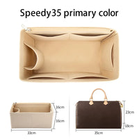 WUTA Felt Insert Bag Organizer For LV Speedy 20 25 30 35 Flap Handbag Inner Bag Makeup Travel Purse Storage Tote Bag Accessories Quick Pick Grocers