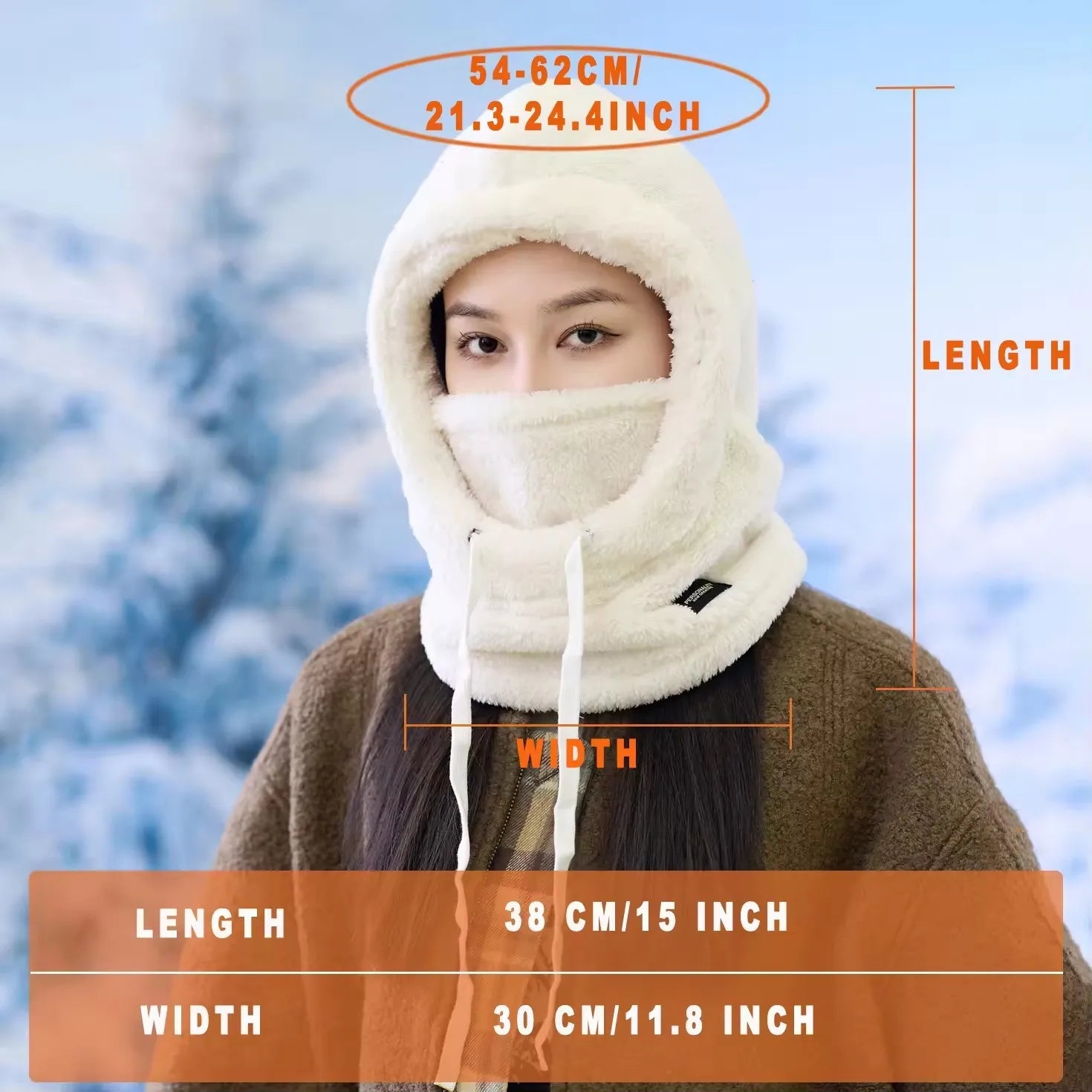 Warm Thermal Windproof Balaclava Ski Hood Motorcycle Face Cover Polar Fleece Adjustable Cycling Neck Cover Full Face Mask Winter Quick Pick Grocers