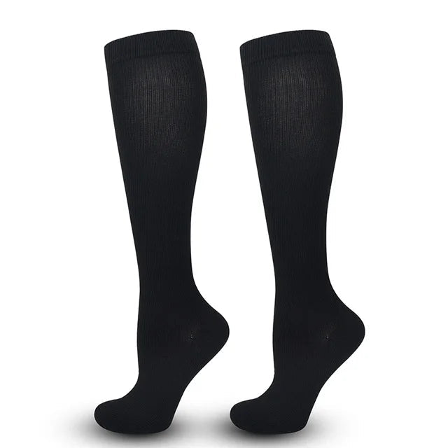 1 Pair Women's & Men's Compression Socks 15-20 mmHg Knee High Stocking for Cycling Soccer Running Athletic Calf Socks Quick Pick Grocers