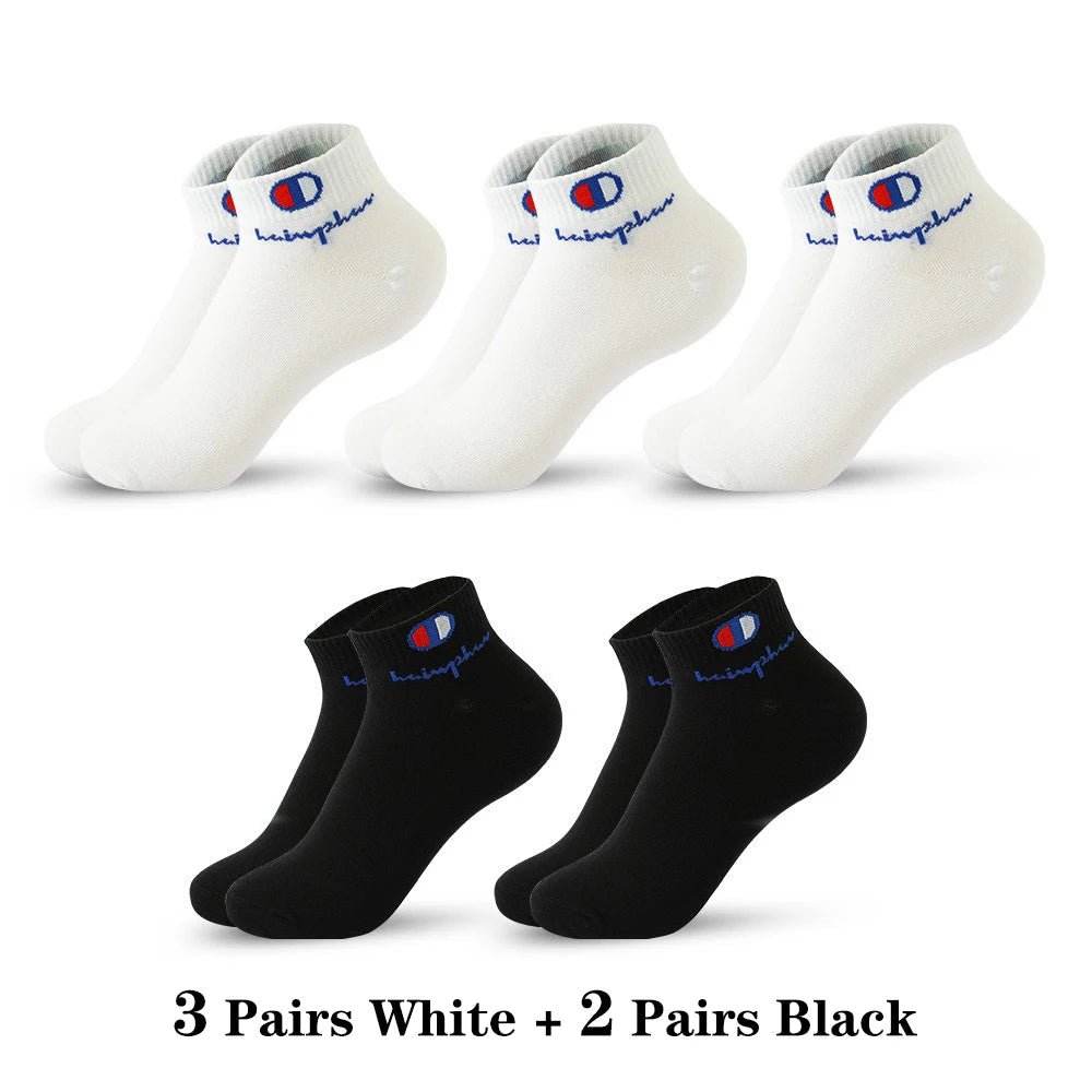 5/10/20 Pairs Men Ankle Socks Cotton Brand Classic Fashion Black White Socks Breathable Mesh Athletic Sports Socks for Summer Quick Pick Grocers