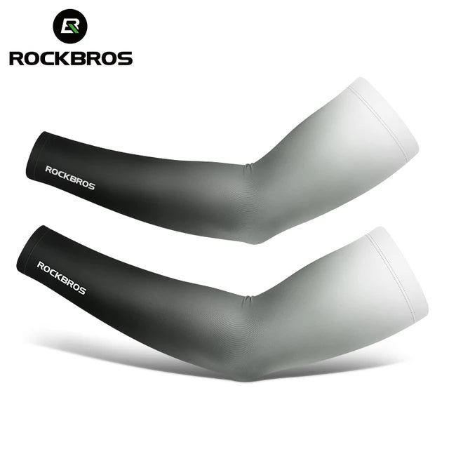 ROCKBROS  Arm Sleeve Breathable Quick Dry UV Protection Cycling Sport Sleeve Ice Fabric Sunscreen Sports Wear Fitness Arm Sleeve Quick Pick Grocers