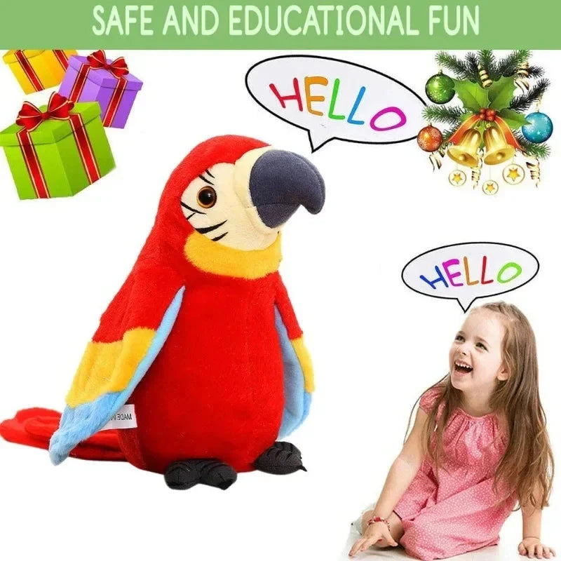 Talking Macaw Parrot Repeat What You Say Stuffed Animal Plush Toy Electronic Record Animated Bird Speaking Parrot Pet Plush Toys Econic Blanks