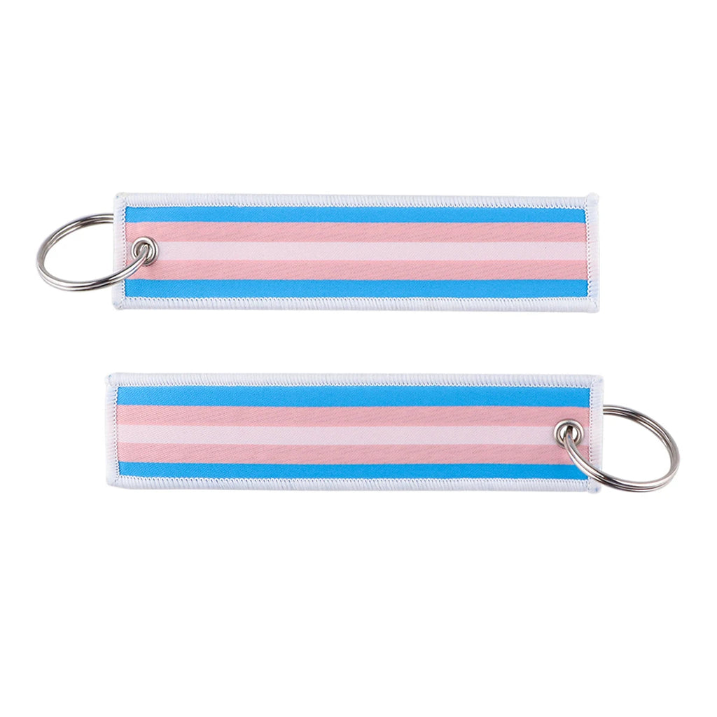 1pcs Rainbow Gay Embroidered Keys Tag Keychains For Motorcycles Cars Backpack Fashion Key Ring Accessories Chaveiro Gifts Quick Pick Grocers