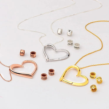 Personalized Names Heart Necklace Custom Family Names Beads Necklace Personalized Mother's day Gift Quick Pick Grocers