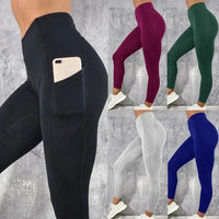 Yoga Fitness Women Leggings High Waist Tights with Pocket Gym Workout Running Stretchy Sexy Butt Liftting Casual Skinny Pants Quick Pick Grocers