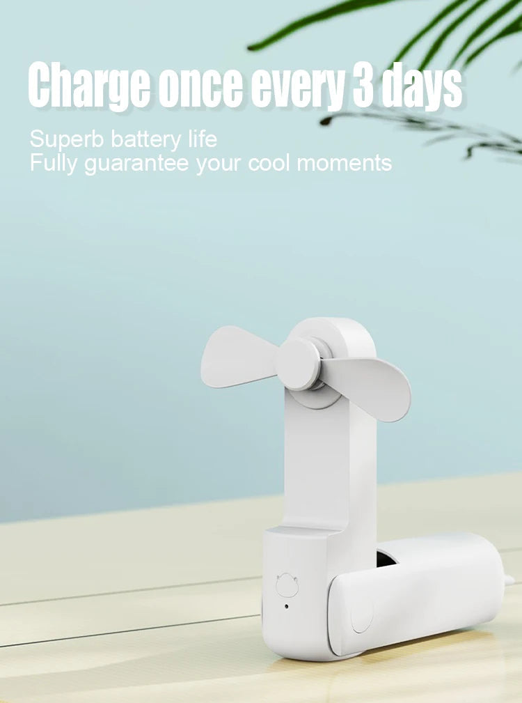 Foldable Small Fan Portable and high-power Hand Held Portable Mini Fan Rechargeable Hand USB Charge Fan Quick Pick Grocers