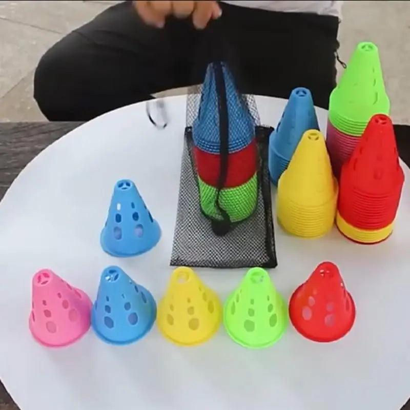 20/40/60 PCS Colorful Windproof Skate Marker Cones Roller Football Marking Cup Soccer Training Equipment Quick Pick Grocers