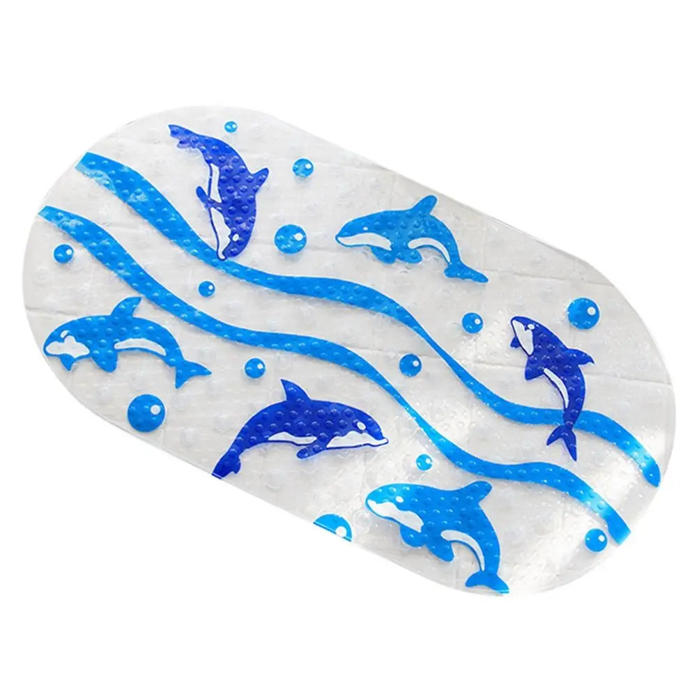 Soft Cartoon PVC Kids Anti Slip Bath Mat Non Skid Safety With Sucker Shower Mat Massage Bathtub Mats Pad Quick Pick Grocers
