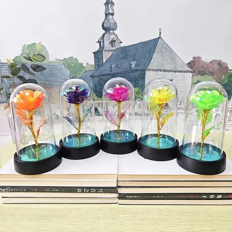 Rose Light Beautiful Realistic Looking Night Light Rose Eternal Flower Party Supplies LED Simulation Rose Flower Valentine's Day Quick Pick Grocers