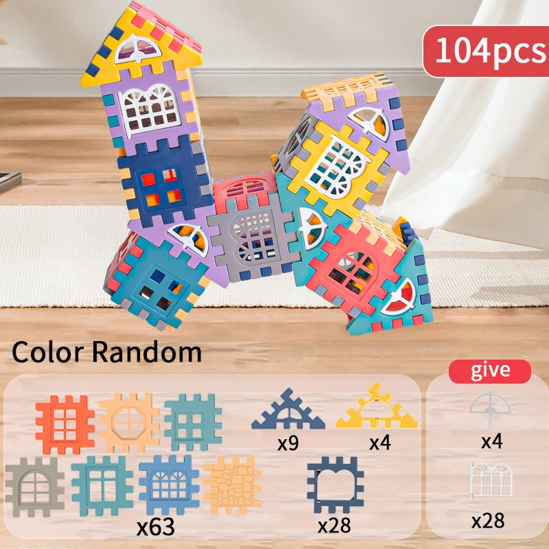 Large scale house building block simulation window design, kindergarten construction, creation of boys and girls large house bui Quick Pick Grocers