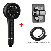 4 Modes Self-cleaning Shower Head with Silicone Brush One-Key Stop Water Massage High Pressure ABS Showerhead with Filter Quick Pick Grocers