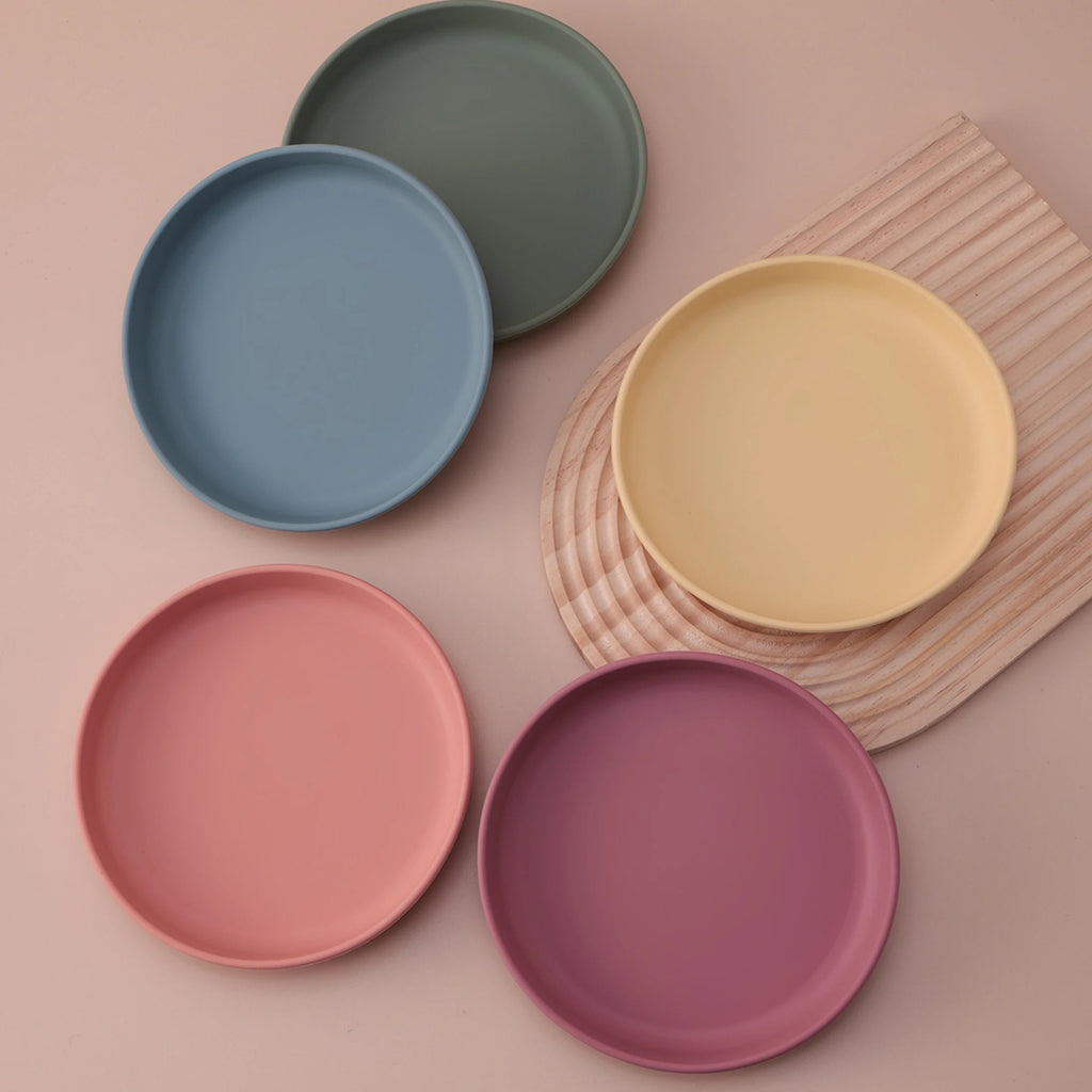 Color Kids 1PCS Food Grade Silicone Baby Plate Anti-Slip Sucker Dishes Toddler Feeding Bowl BPA Free Newborn Accessories Purest Peak