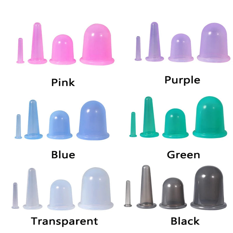 Silicone Vacuum Cupping Massage Jars Anti Cellulite Massage Facial Suction Cups Face Neck Lift Skin Scraping Guasha Anti Wrinkle Quick Pick Grocers