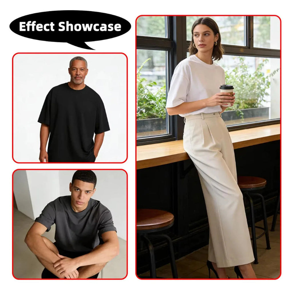 100% Pure Cotton T-Shirt With Round Neck Shoulder Design For Both Men Women Summer Solid Color Short Sleeved Casual Loose Fit Quick Pick Grocers