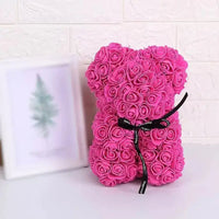 25cm Artificial Teddy Rose Flower Bear with Box Romantic Valentines Day Gift Girlfriend Women Anniversary Wedding Party Supplies Quick Pick Grocers