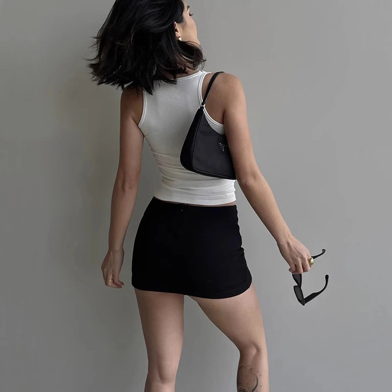 Women's Sculpted Square Neck Tank Top Summer Slim Fit Workout Athletic Crop Tops for Women Quick Pick Grocers