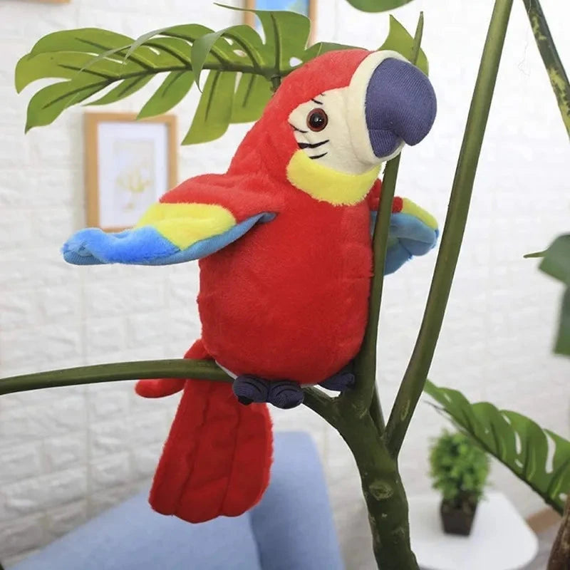 Talking Macaw Parrot Repeat What You Say Stuffed Animal Plush Toy Electronic Record Animated Bird Speaking Parrot Pet Plush Toys Econic Blanks