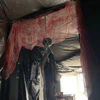 Halloween Bloody Gauze Decorations,Horror Bloody Cloth Bandage,Door Curtainsss,Halloween Haunted House Party Props Quick Pick Grocers