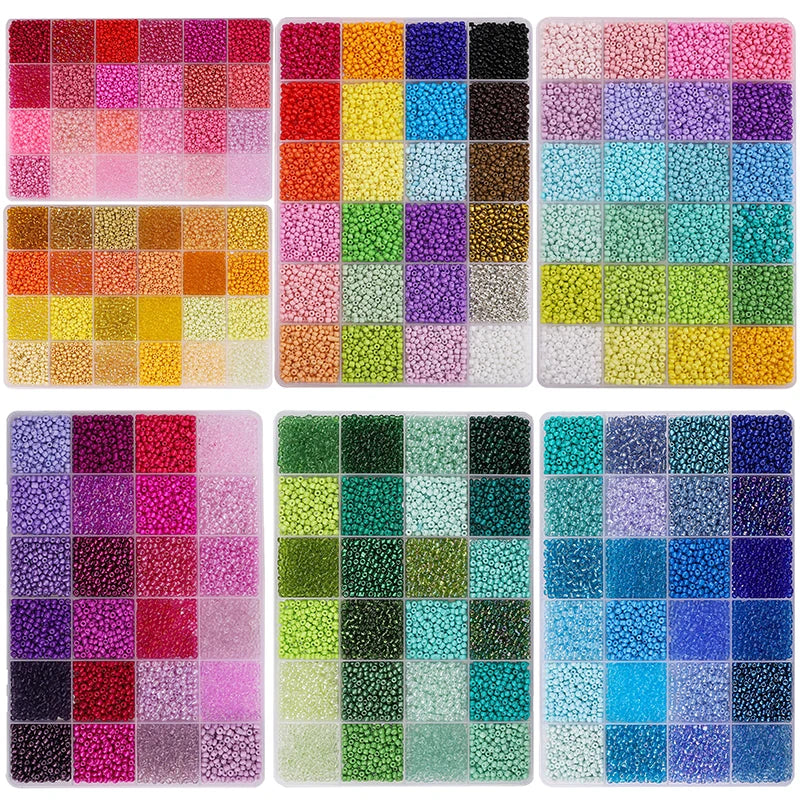About 5200Pcs24 Grid Rice Bead Box Handmade DIY Jewelry Bracelet Earrings Kandi Jewelry Accessories Materials Econic Blanks