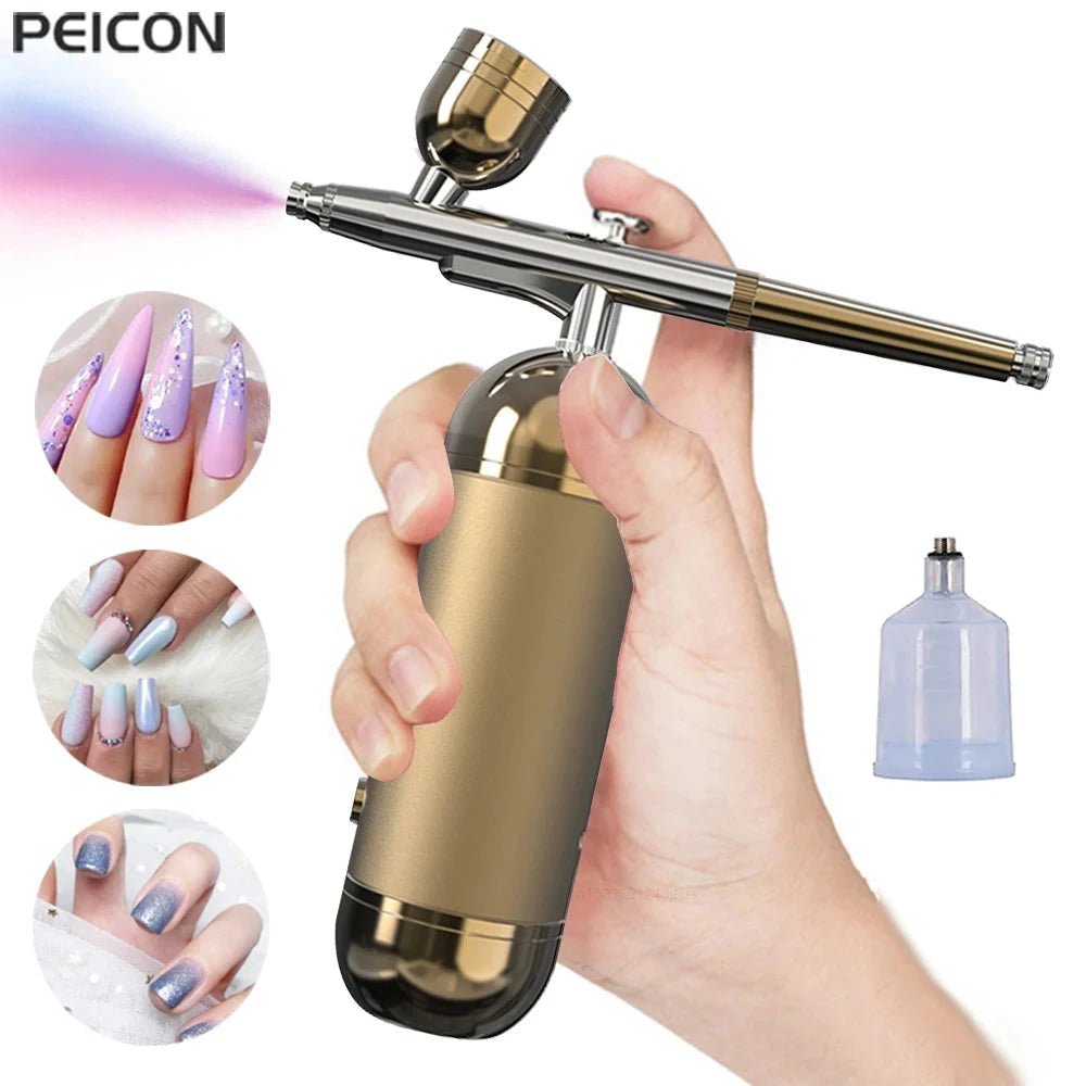 Airbrush Nail With Compressor Portable Air brush For Nails Art Paint Cake Crafts Portable Nails Spray AirBrush Compressor Kit Econic Blanks