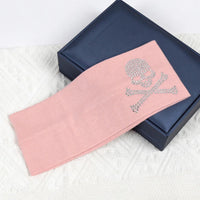 SKull Design Retro Street Punk Style Rhinestone Hair Strap Hot Girls Elastic Wide Edge Hairband Sports Anti Sweating Headband Quick Pick Grocers