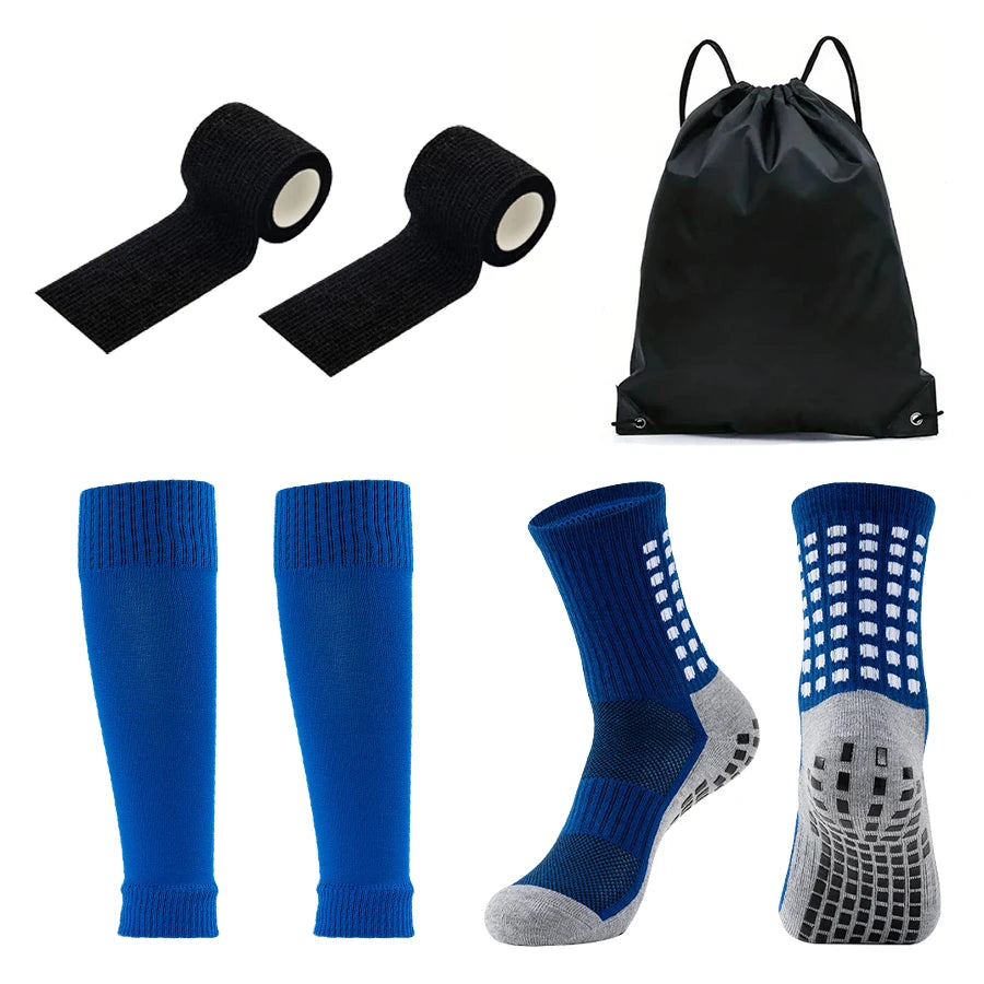 4PCS Set Non-Slip Viscose Football Socks with Drawstring Bag for Men & Women Outdoor Sports Running Basketball Leg Bandage Quick Pick Grocers