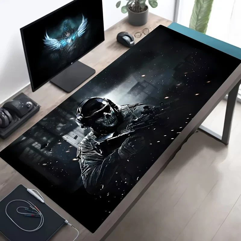 Large Mouse Pad Tactical Soldier Design Non-Slip XXL desk pad gaming accessories Stitched Edges for Home and game for fps gamer Econic Blanks