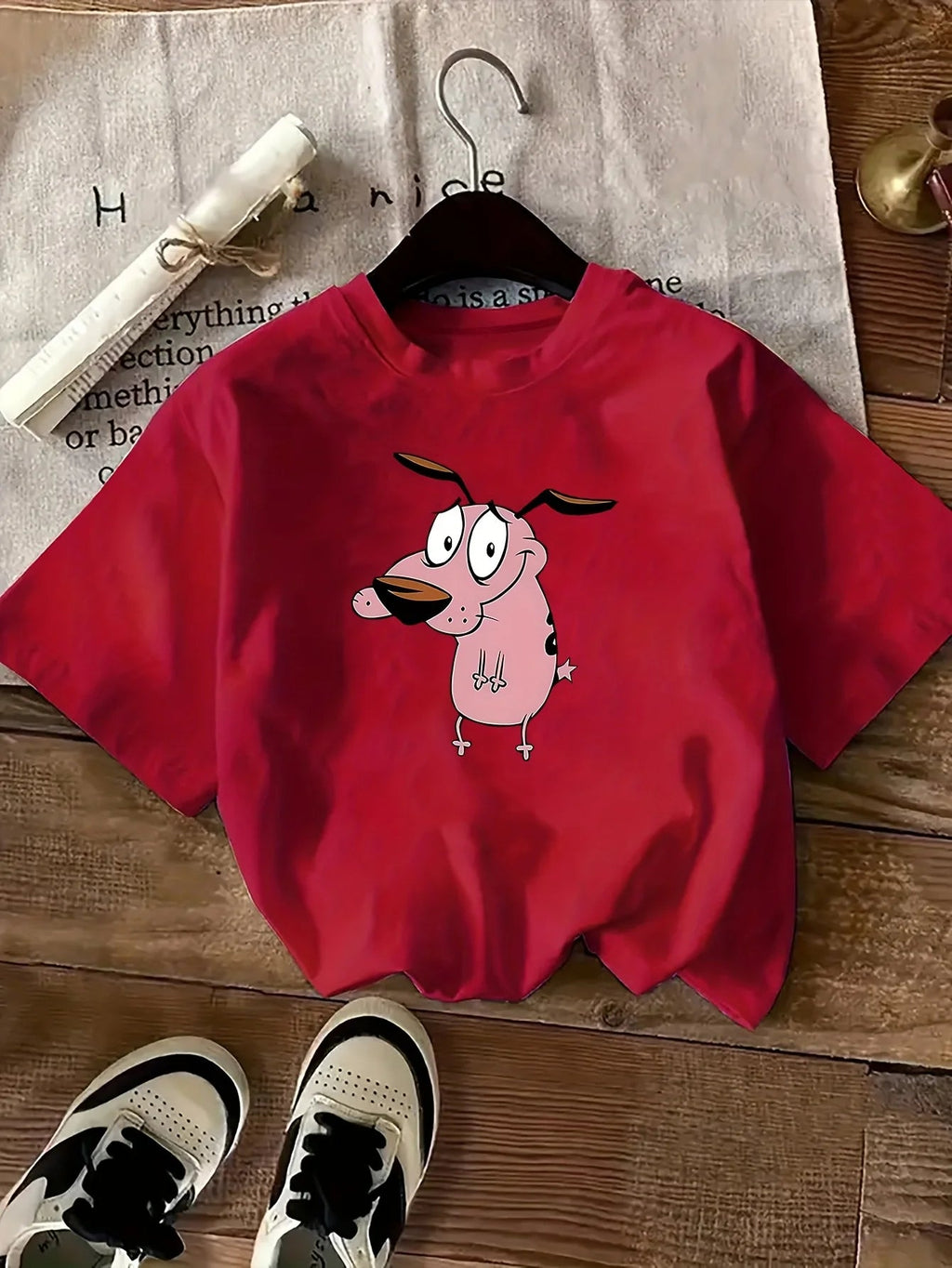 Women T-shirt Courage The Cowardly Dog Creative Printed Summer Women's Round Neck Short Sleeve Casual Top Tshirt Clothing Quick Pick Grocers