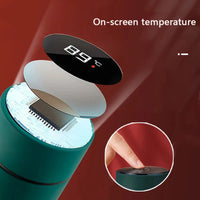 Chinese Style Vacuum Flask With Temperature Display Retro Smart Insulated Water Bottles 304 Stainless Steel Thermal Cu Travel Quick Pick Grocers
