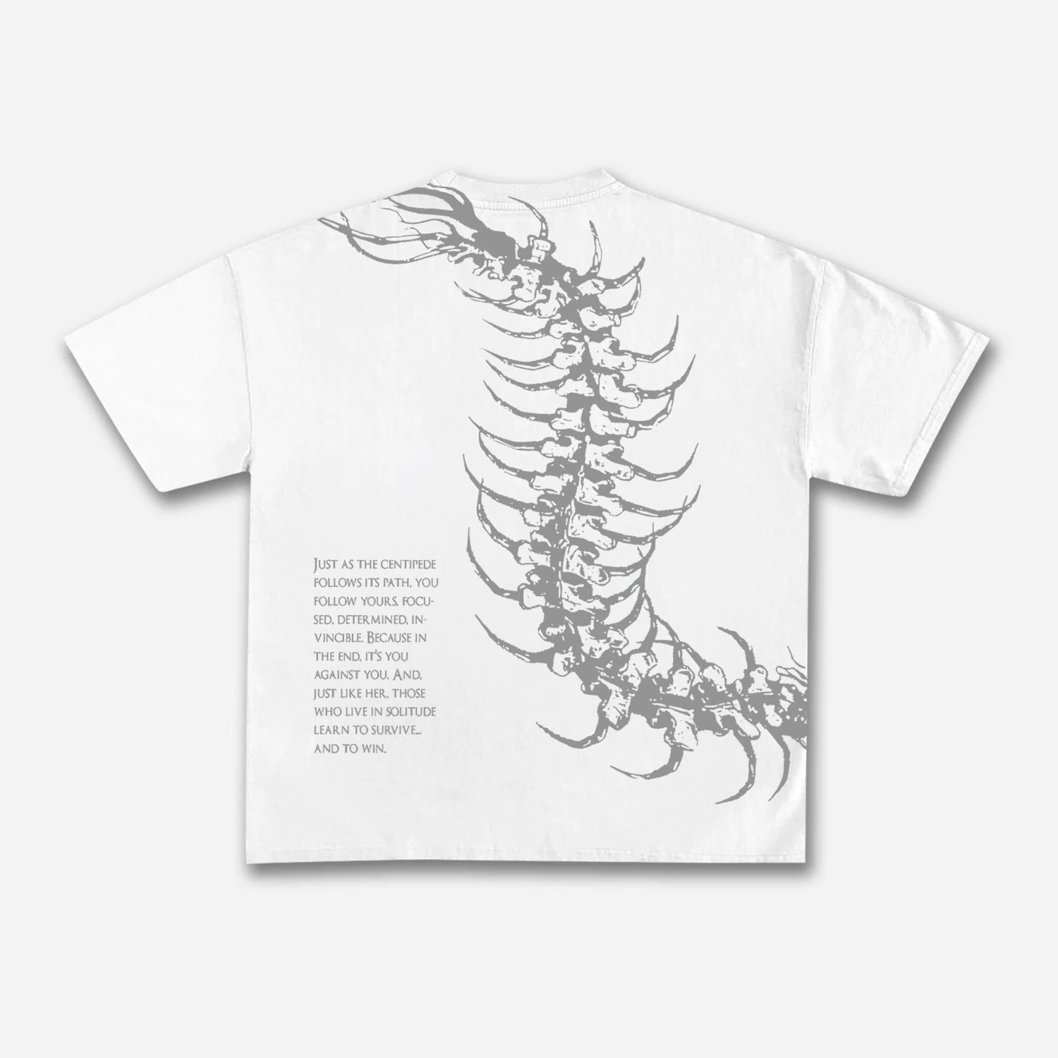 Vintage Dark Centipede Skeletal Graphic Cotton Print T-shirt Men Y2K Summer Short Sleeves Oversize T-shirt Women Casual Tee Tops Quick Pick Grocers