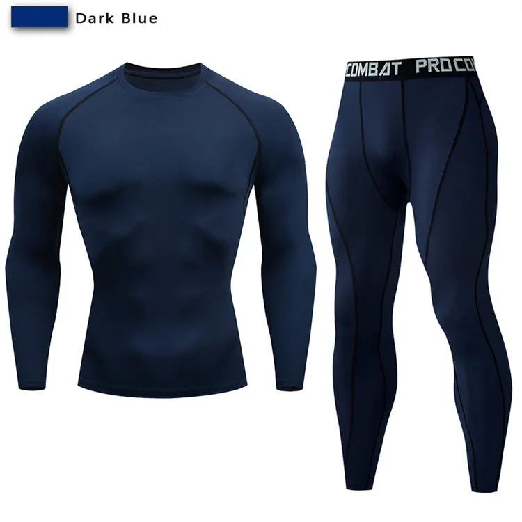 2pcs Men's Compression Sportswear Suit Elastic Training Yoga Sets Workout Jogging Fitness Clothing Tracksuit Pants Sporting Quick Pick Grocers