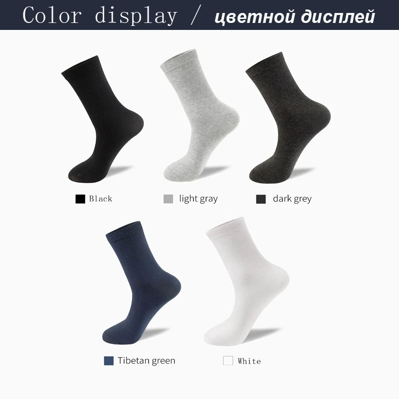 10Pairs/Lot Men Combed Cotton Socks Black Casual Business Breathable High Quality Man Sock New For Male Plus Size EU38-48 Quick Pick Grocers