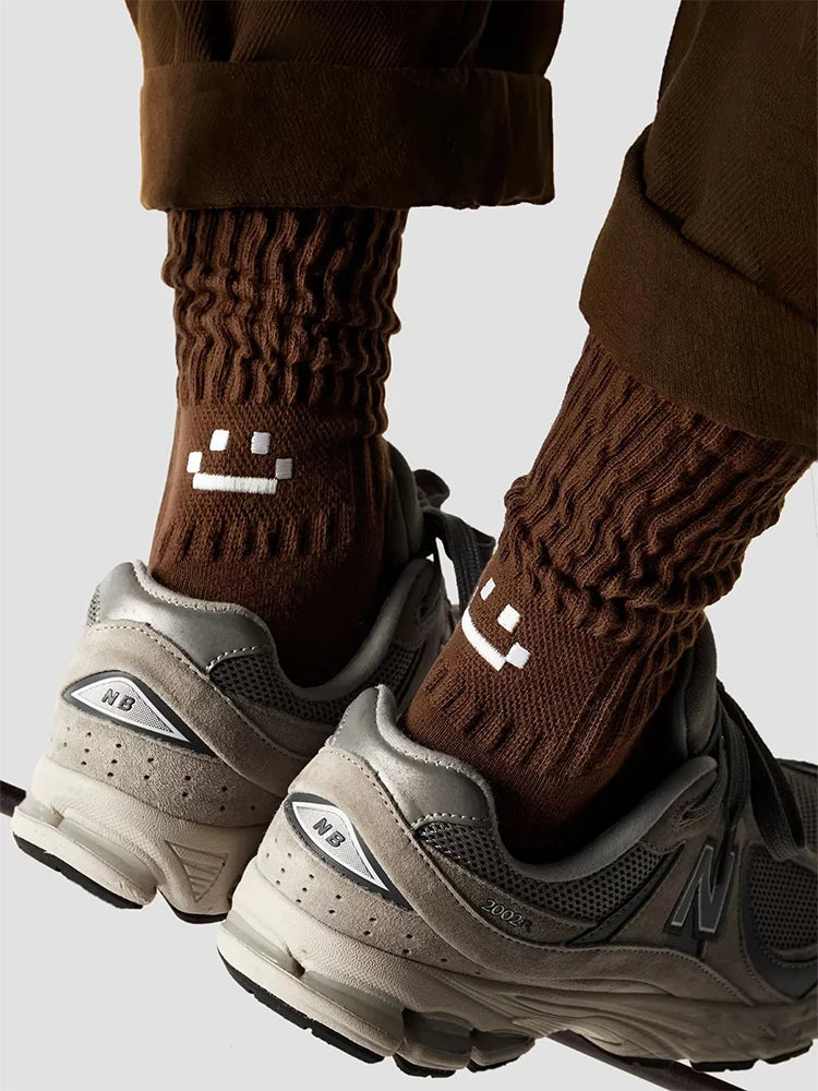 4 Pairs Men's Cotton Work Socks Cushioned Long Running Breathable Ankle Crew Socks  Casual Socks for Men Cycling socks Quick Pick Grocers