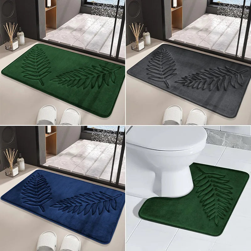 3PCS Set Bath Mats Nonslip Soft Quick Dry Bathroom Soft Rugs Water Absorption Dry Fast Bath Mat Machine Washable For Home Floor Quick Pick Grocers