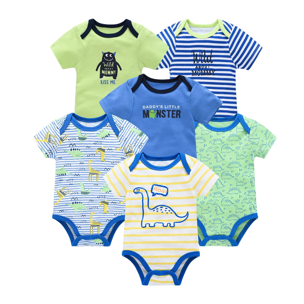 3/6 pcs a lot Baby Girls Clothes  pour nouveaux Cotton Short Sleeve Girl Bodysuit 0-12 Months Newborn Boys Clothing Toddler Econic Blanks