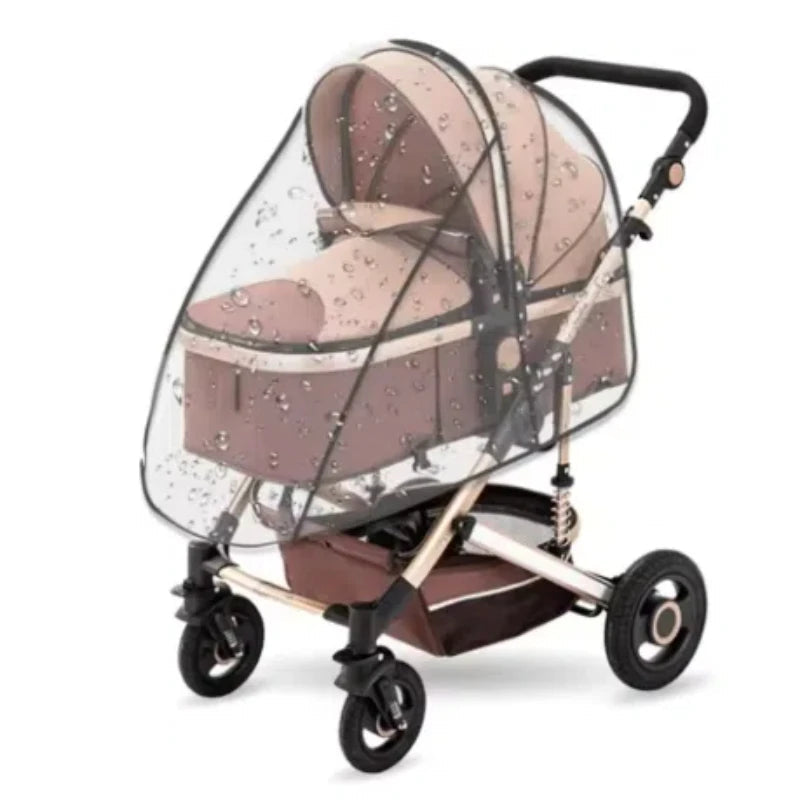 Universal Waterproof Rain Cover For Prams Pram Accessories Transparent Dust Cover Open Zip Umbrella Rainy Season Waterproof Purest Peak