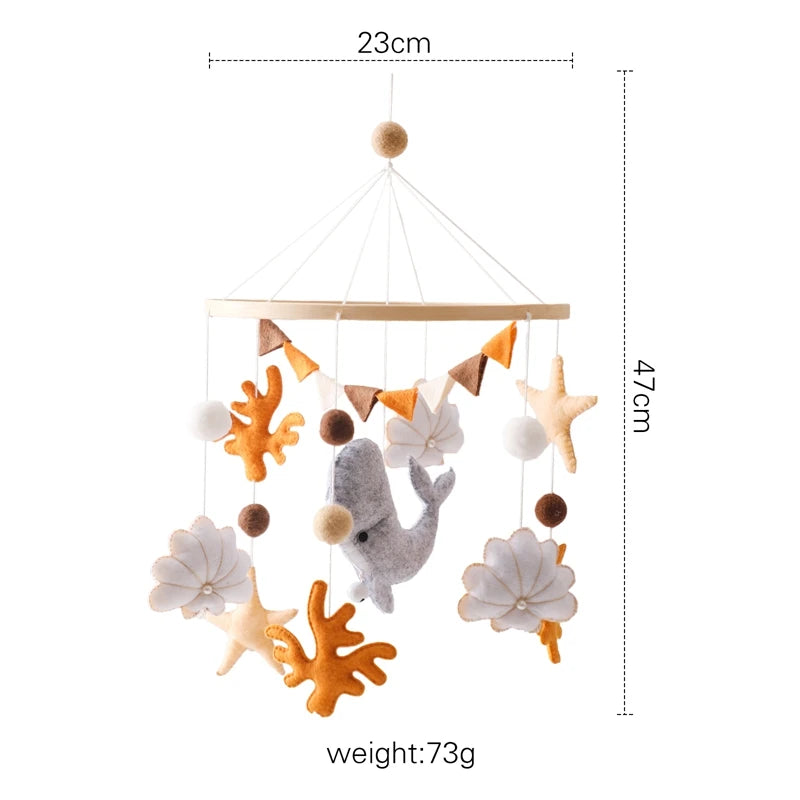 Baby Wooden Bed Bell Cartoon Rabbit Mobile Hanging Rattles Toy Hanger Crib Mobile Bed Bell Wood Toy Holder Arm Bracket Kid Gifts Purest Peak