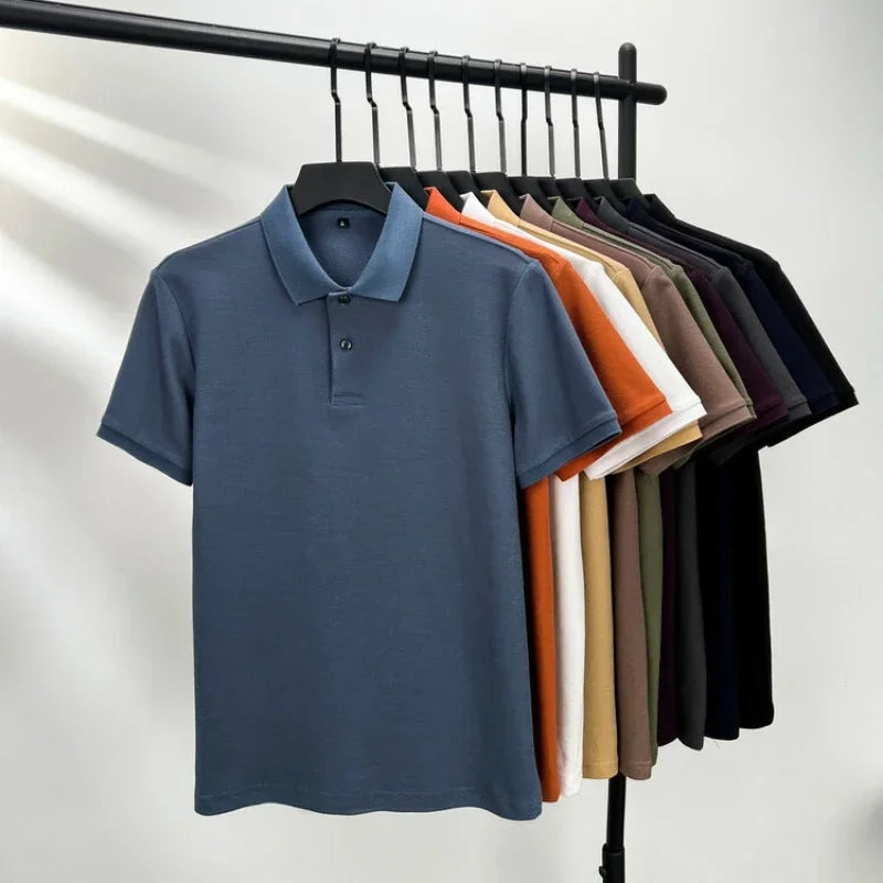 Men's 100% Cotton Polo Shirt - Summer Casual Breathable Tee,19 Colors,Ideal for Golf and Sports,Business Casual,Silk-Like Finish Quick Pick Grocers