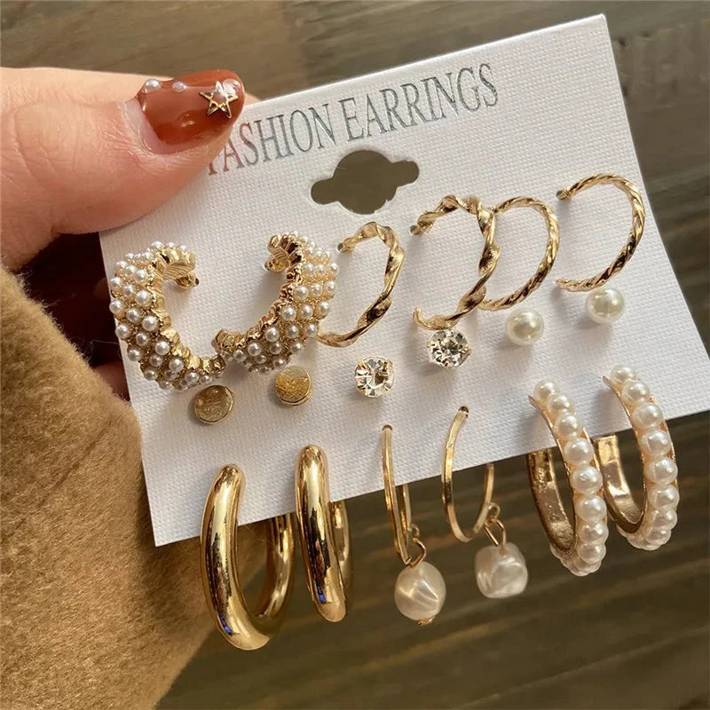 Modyle Gold Color Dangle Earrings Set Butterfly Acrylic Hollow Drop Earrings for Women Heart Hoop Earring Fashion Jewelry Gifts Econic Blanks