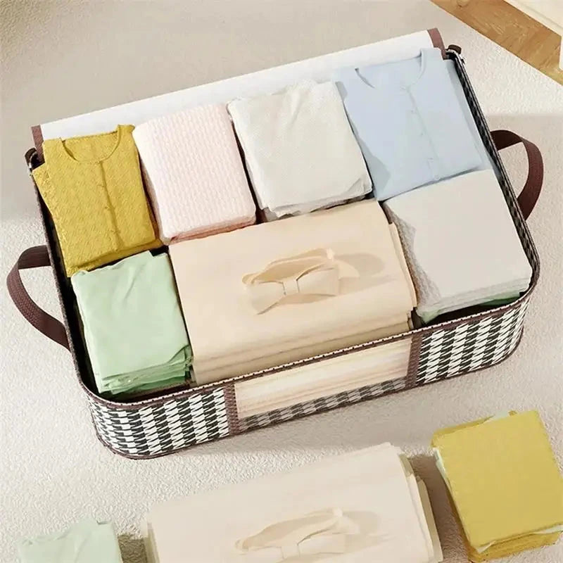 Large Clear Foldable Storage Box with Handles And Zipper - Dustproof Clothes Organizer for Home Econic Blanks