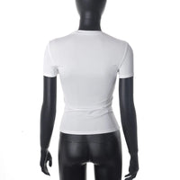 2024 Spring New Short Sleeve T-Shirt Women Solid Simple Casual Soft All-Match Hot Basic Crop Tops Tees Summer Fashion Quick Pick Grocers