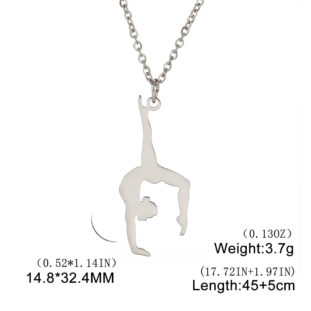 Rhythmic Gymnastics Necklace Women Trend 2025 Gymnast Stainless Steel Jewelry BFF Dancer Girl Sport Accessories Mother Day Gift Quick Pick Grocers