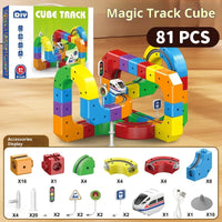 Electric Magnetic Track Set STEM Building Toy with Anti-Gravity Vehicles 100+ Pieces DIY Railway Model Creative Gift for Kids Quick Pick Grocers