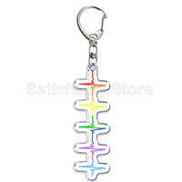 Gay Pride LGBT Rainbow Acrylic Keychain LGBTQ Transparent Double Sided Key Chain Key Ring Lesbian Keychains for Friends Gift Quick Pick Grocers