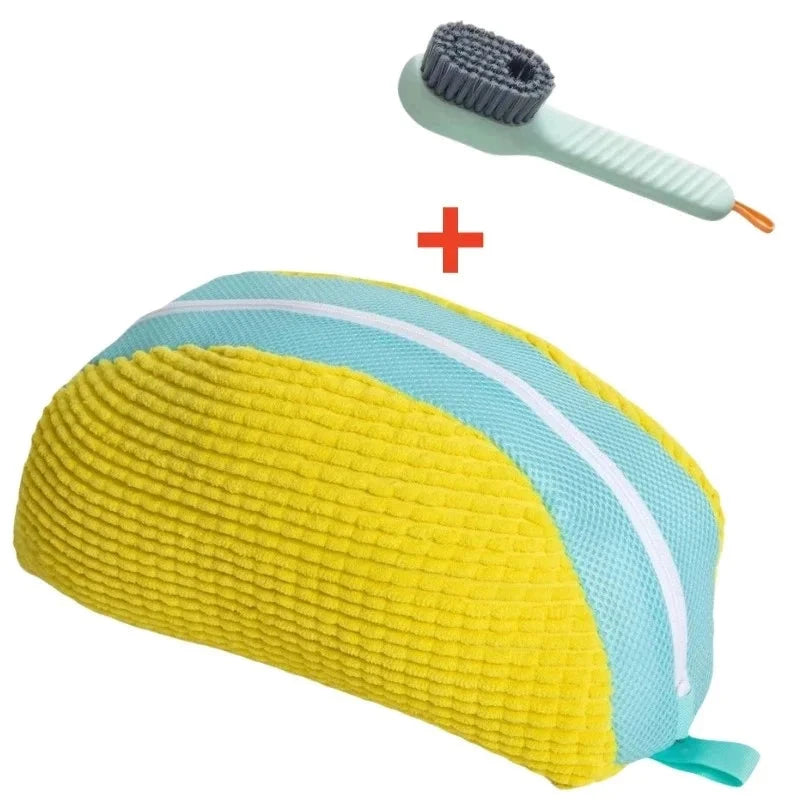 1/2/4PCS Shoe Washing Machine Bag with Liquid Shoe Brush Set Durable Laundry Shoe Bag and Soft Bristle Clean Brush for All Shoes Econic Blanks