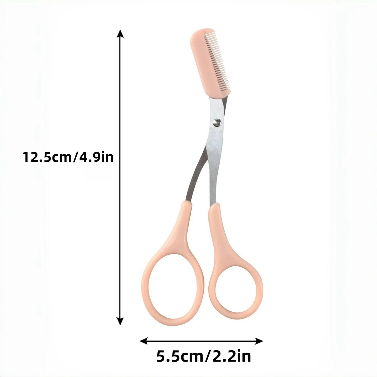 1 Pcs Pink Eyebrow Trimming Scissors with Built-in Comb - Stainless Steel, Precise Grooming Tool, Creating Perfect Eyebrows Quick Pick Grocers