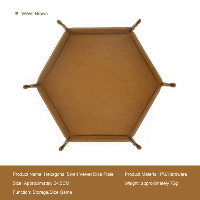 1pc Hexagonal Dice Tray and Miscellaneous Storage Box Board Game Dice Tray Accessories Leather Dice Tower Quick Pick Grocers