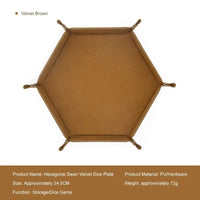 1pc Hexagonal Dice Tray and Miscellaneous Storage Box Board Game Dice Tray Accessories Leather Dice Tower Quick Pick Grocers