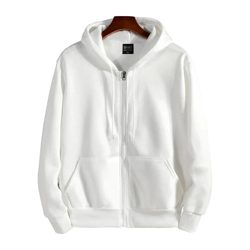 Zipper Hoodies Autumn Winter Men's New Long Sleeve Hooded Sweatshirt Fashion Casual Male Outfit Sportwear Loose Fit Clothes Econic Blanks